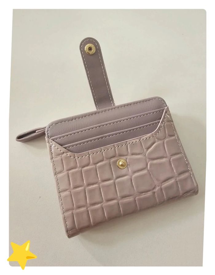 Porte monnaie aspect croco rose - photo numéro 2
