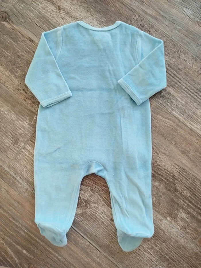 Pyjama une pièce en velours bébé garçon 3 mois - photo numéro 2