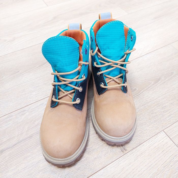 Bottines Timberland Premium 6 Inch Wheat Blue Suede - photo numéro 3