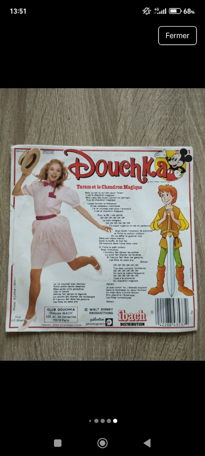 Vinyle 45 tours Douchka (Disney, taram) - photo numéro 2