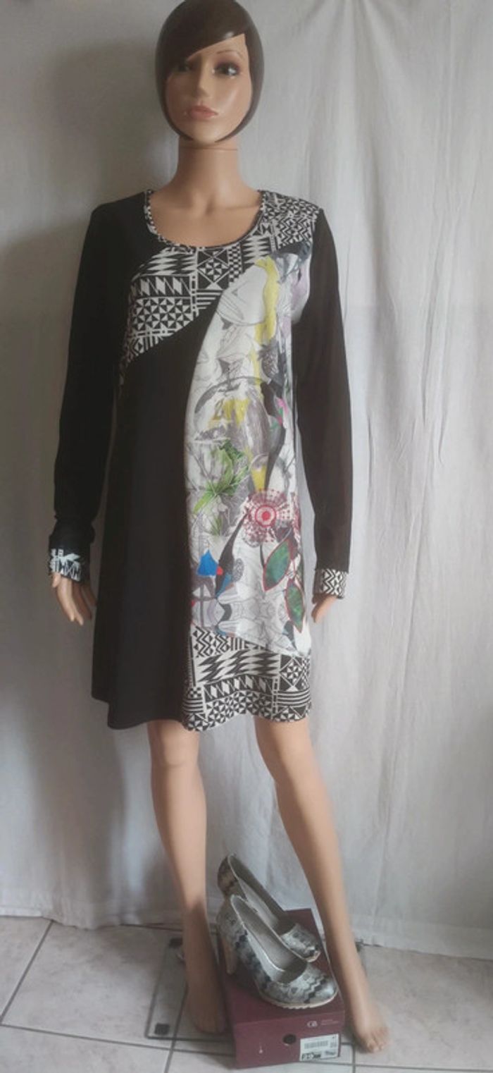 Robe manches longues bi-motifs T. XXL _ For Her Paris - photo numéro 2