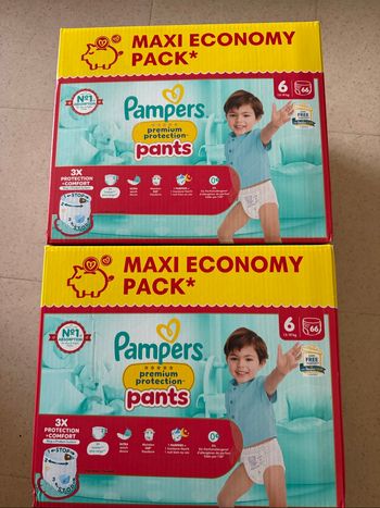 Lot de 2 maxi pack Pampers taille 6