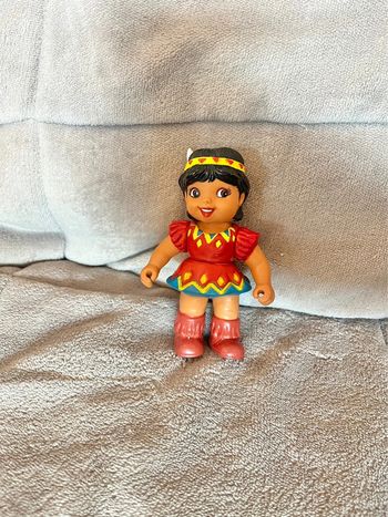 Figurine Poupée indienne en caoutchouc vintage 1970 HTL
