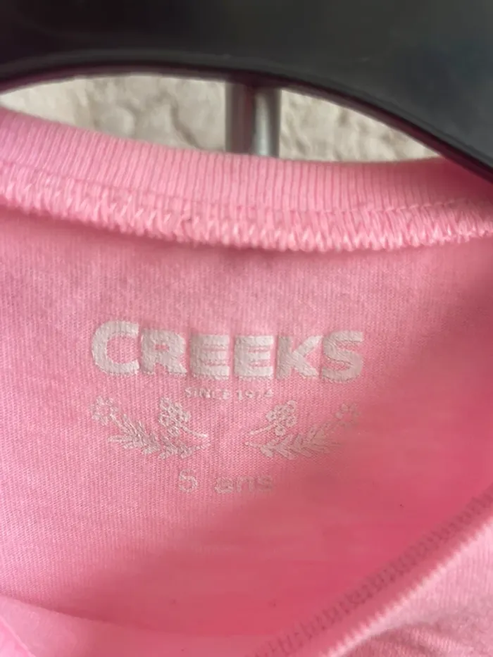 Tee shirt fille rose creeks 5 ans manches courtes - photo numéro 2