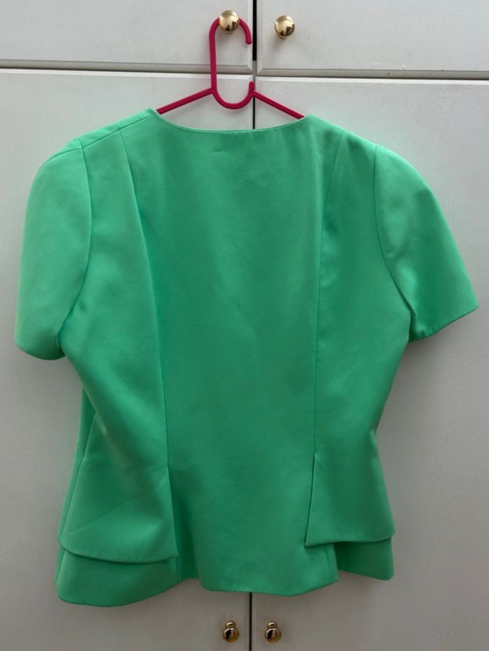 Ensemble tailleur veste et jupe année 70 80 taille 42 vert - faust bel air - photo numéro 8