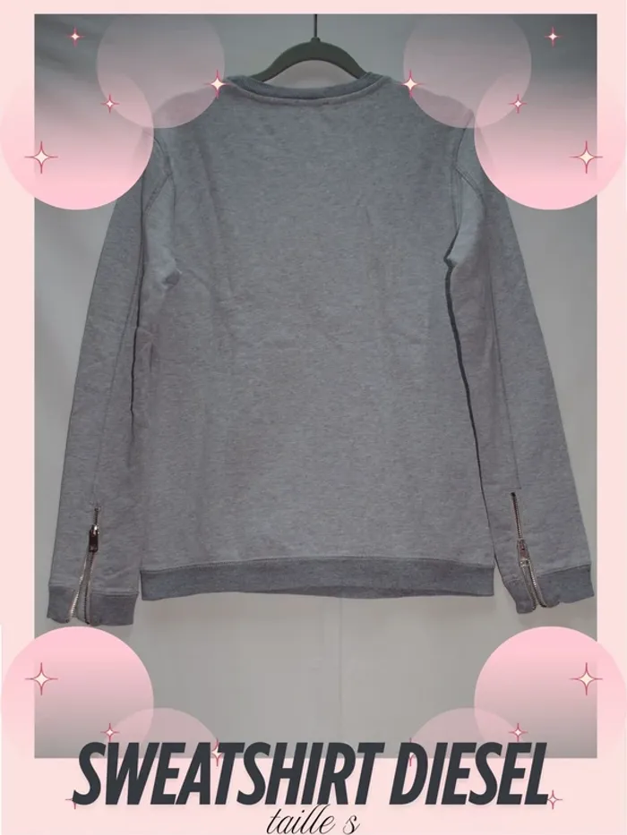 Sweatshirt gris Diesel - Taille S - photo numéro 2