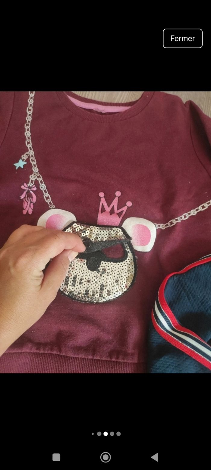 Lot habits fille 5 ans avec pull gilet et pantalon - photo numéro 5