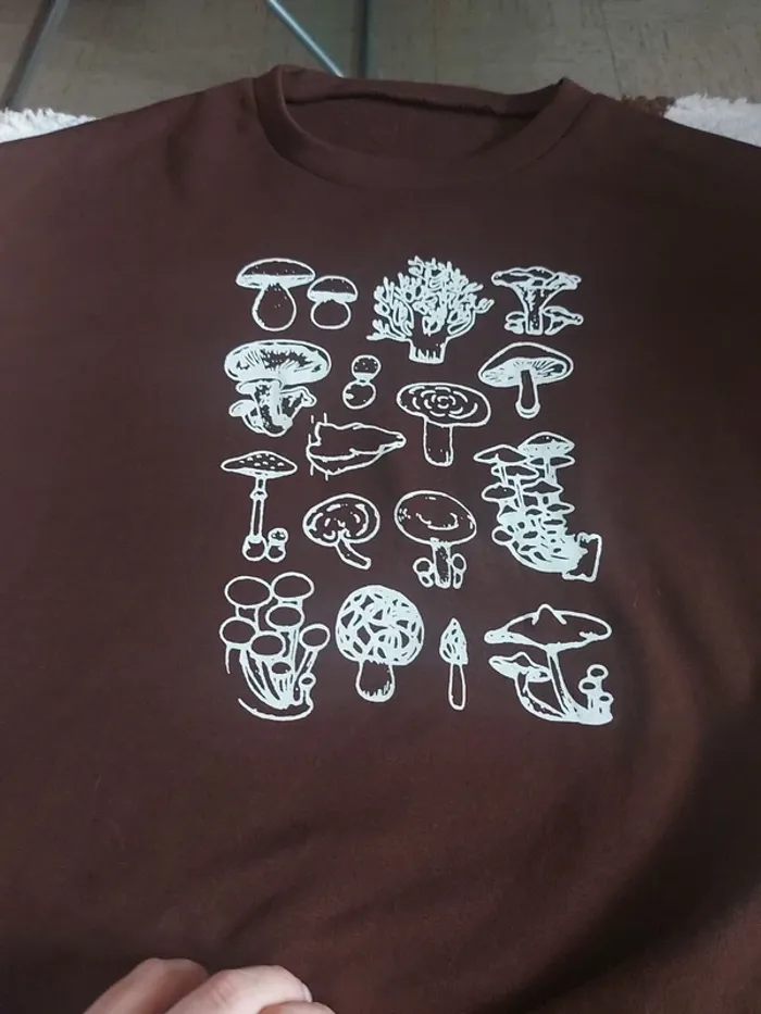 Sweat marron champignons - photo numéro 2