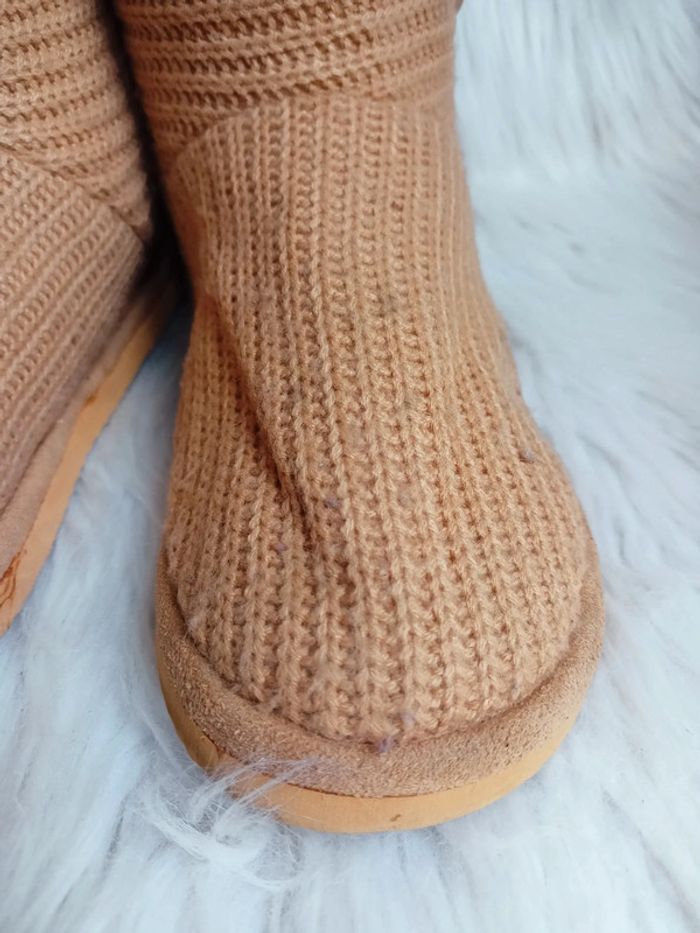 Bottes fourrées en tricot Camel clair P38 - photo numéro 3