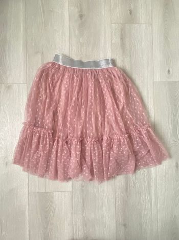 Jupe en tulle rose cœurs & paillettes NEUVE