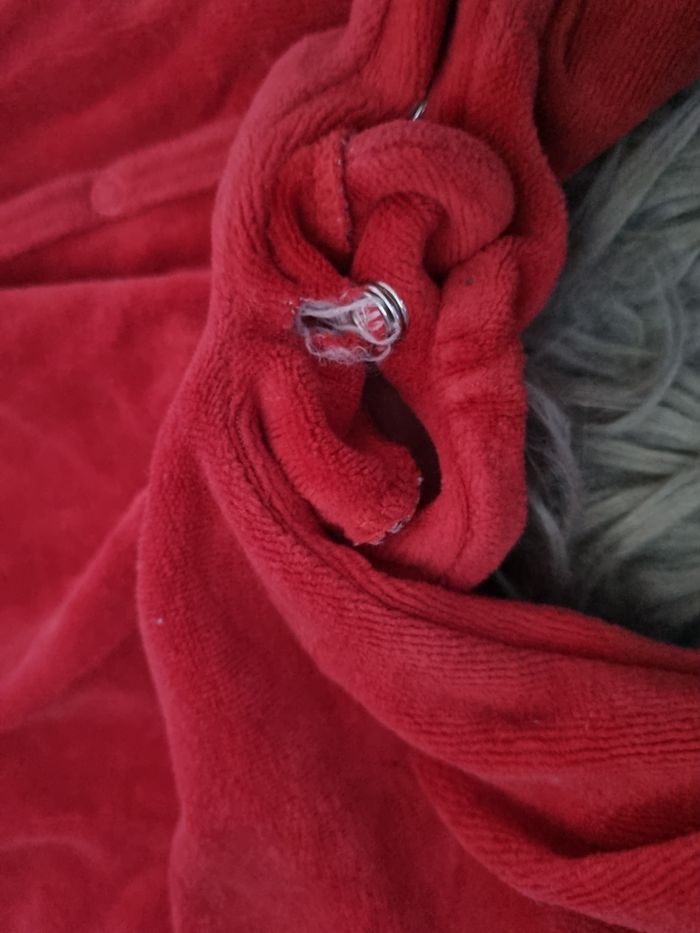 Grenouillère rouge avec tête de chat 9mois - photo numéro 7