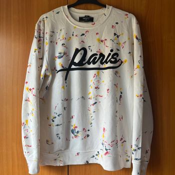 Pull blanc avec imprimé M