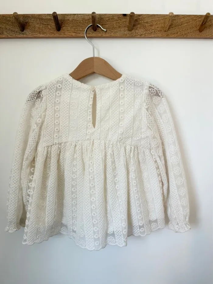Blouse romantique écrue Zara - photo numéro 3