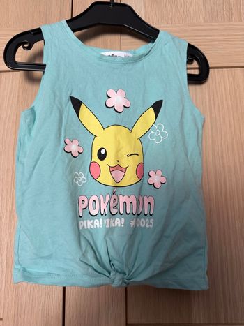 Débardeur bleu pikachu Pokémon t.4ans