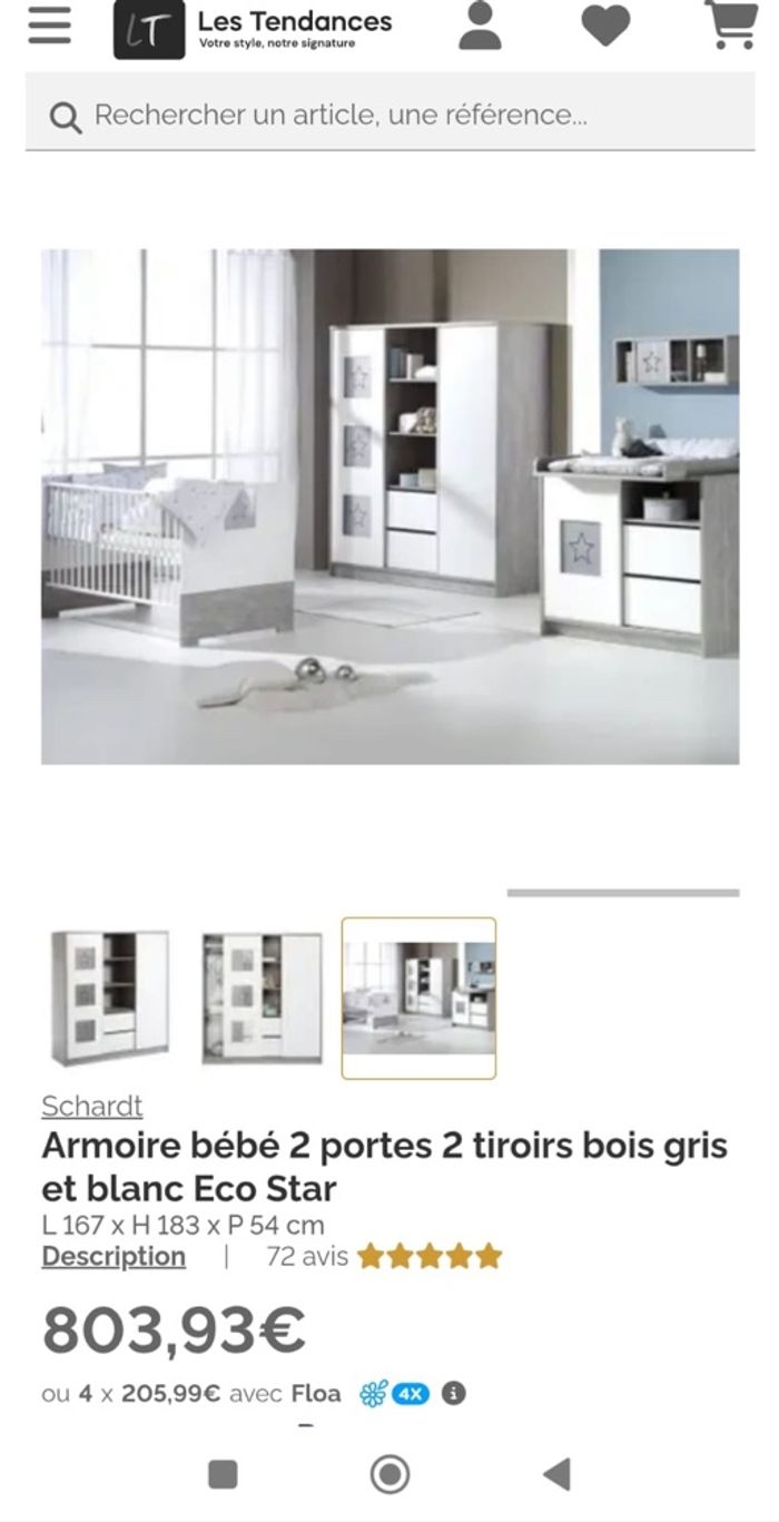 Vend chambre complète pour bébé. Lit évolutif - photo numéro 9