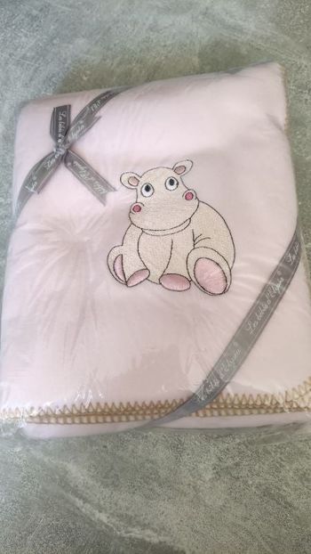 Couverture Polaire bébé Hippo rose