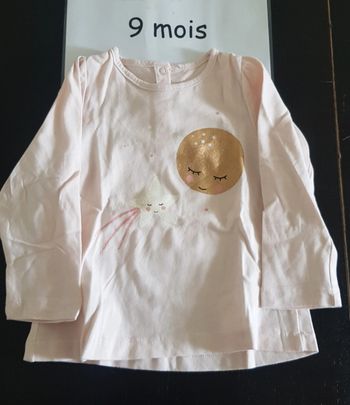 T-shirt ml étoile et lune bout'chou 9 mois