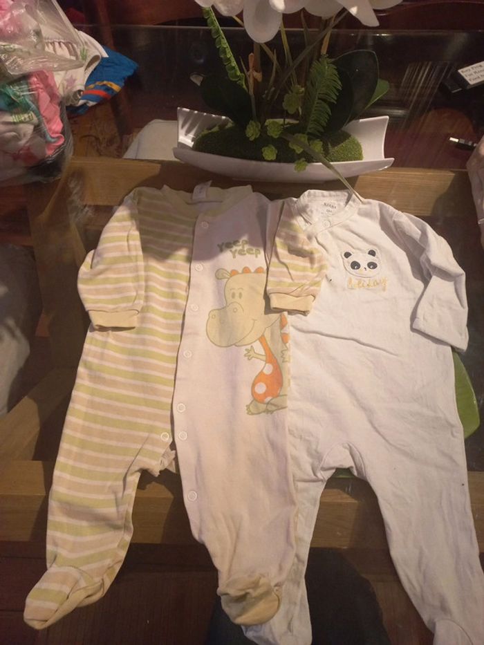 Lot2 pyjamas 6 mois bébé garçon coton ouverture devant