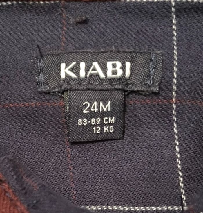 Body chemise KIABI bébé garçon 24 mois 👶 bleu marine à carreaux – look chic & pratique 💙 - photo numéro 2
