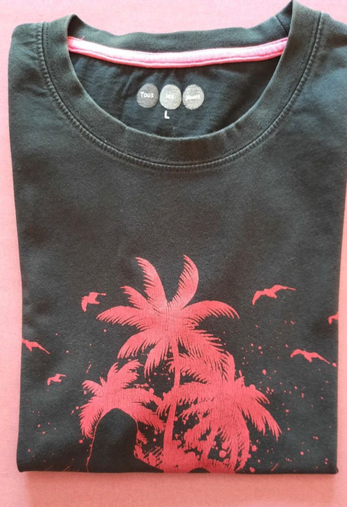 Tee-shirt homme noir et rose Taille L - photo numéro 10