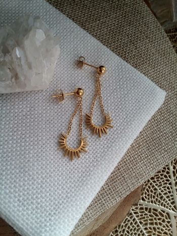 Boucles d'oreilles soleils en acier inoxydable