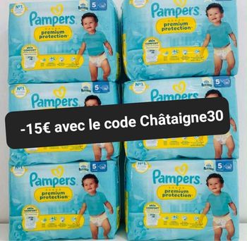 Six pack de couches Pampers taille 5 premium