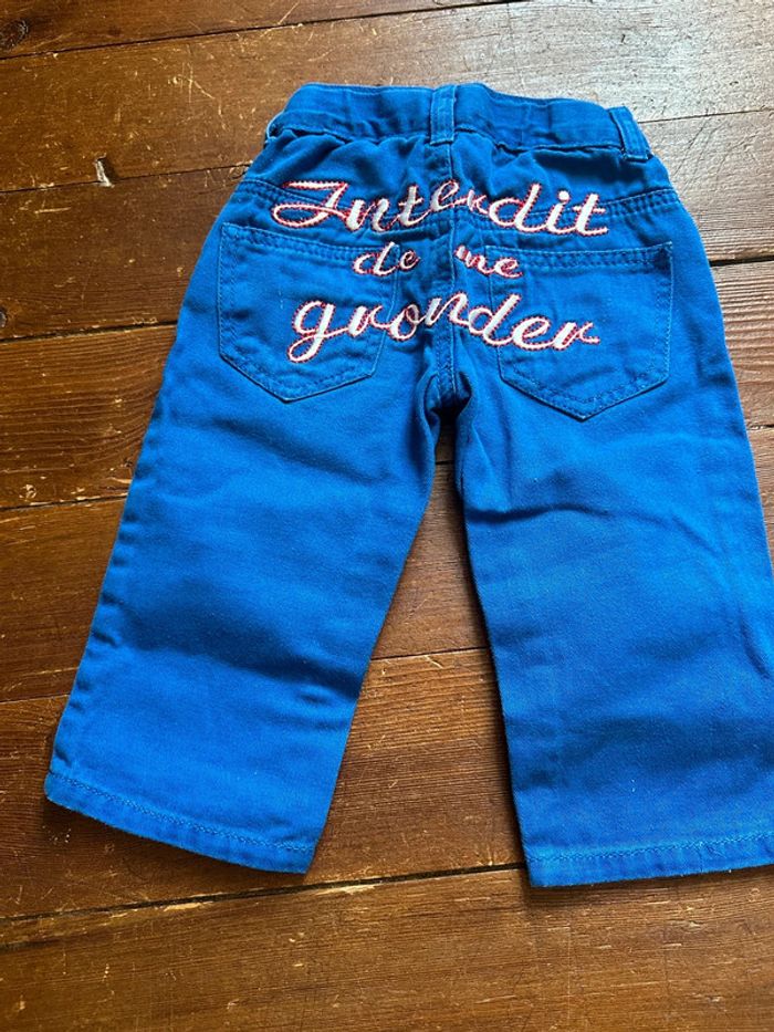 Pantalon Interdit de me gronder bleu 12 mois - photo numéro 2