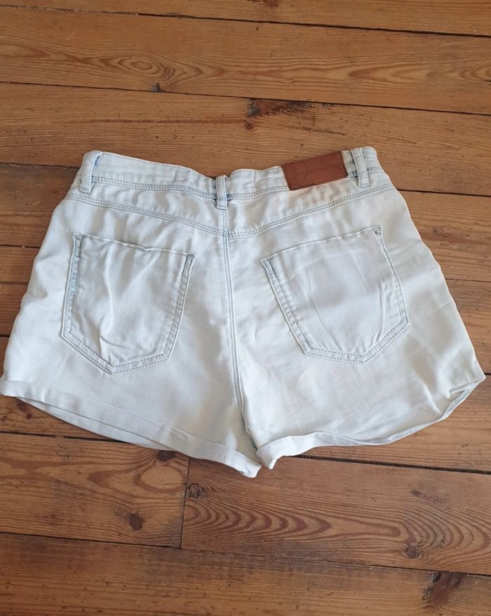 Mini short en jean blanc délavé M - photo numéro 2