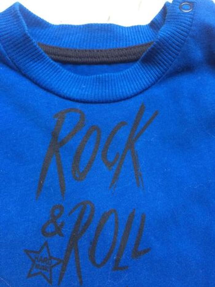 Sweat shirt bébé 6 mois bleu - photo numéro 3