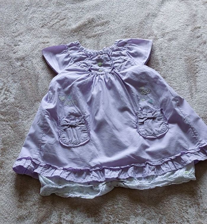 Robe été sans manches qui fait barboteuse en même temps bébé fille 12 mois