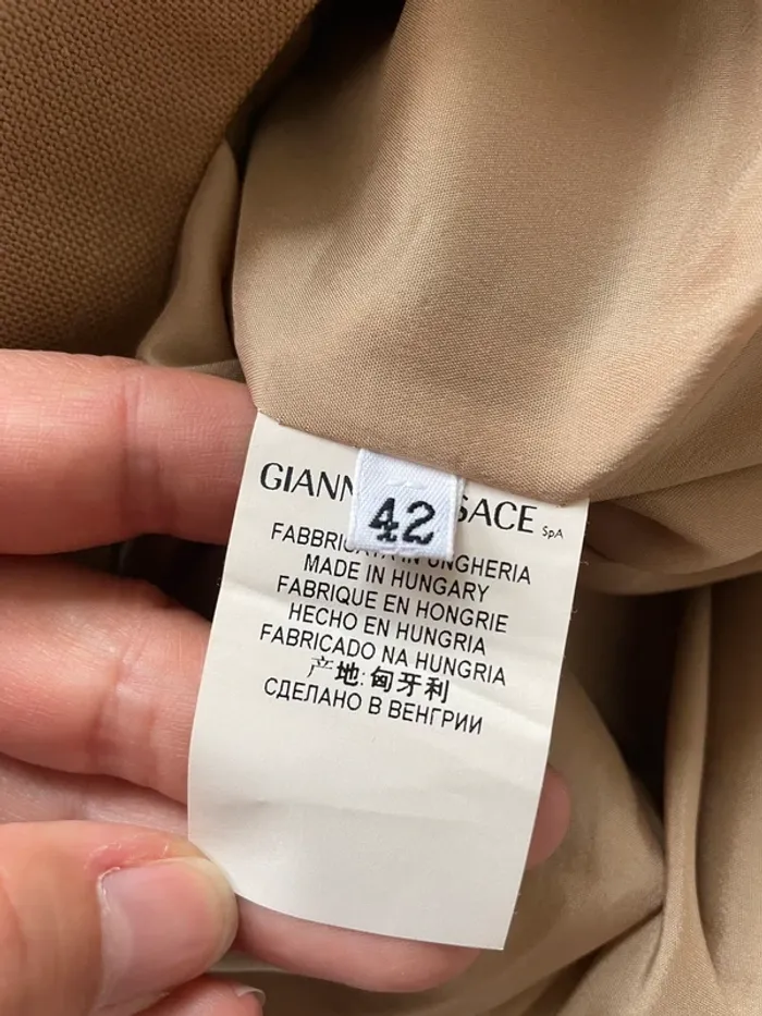 Tailleur veste jupe Versace Collection camel - photo numéro 13