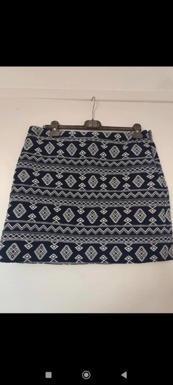 Jupe côtelée bleu marine et blanc taille XL Kiabi - photo numéro 2