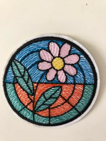 Écusson patch brodé fleur 🌺 neuf