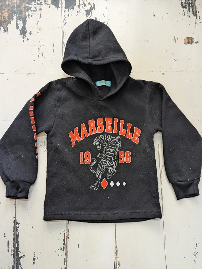 Survêtement noir “Marseille 1956” avec capuche – 6 ans - photo numéro 4