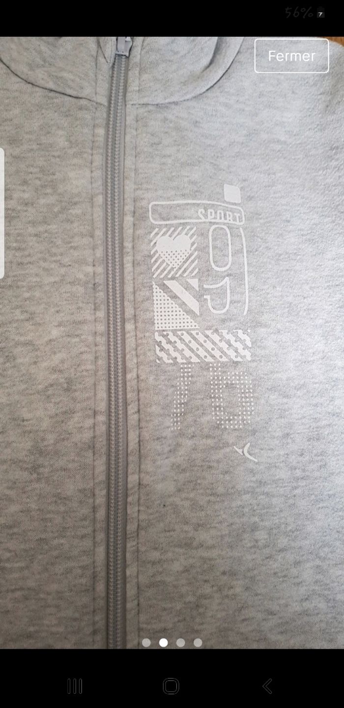 Veste mixte zippée Decathlon 4/5 ans (103-112 cm) - Molletonnée Gris Chiné - photo numéro 3