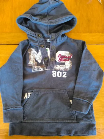 308402 pull gris à capuche garçon 4 ans tape à l'oeil