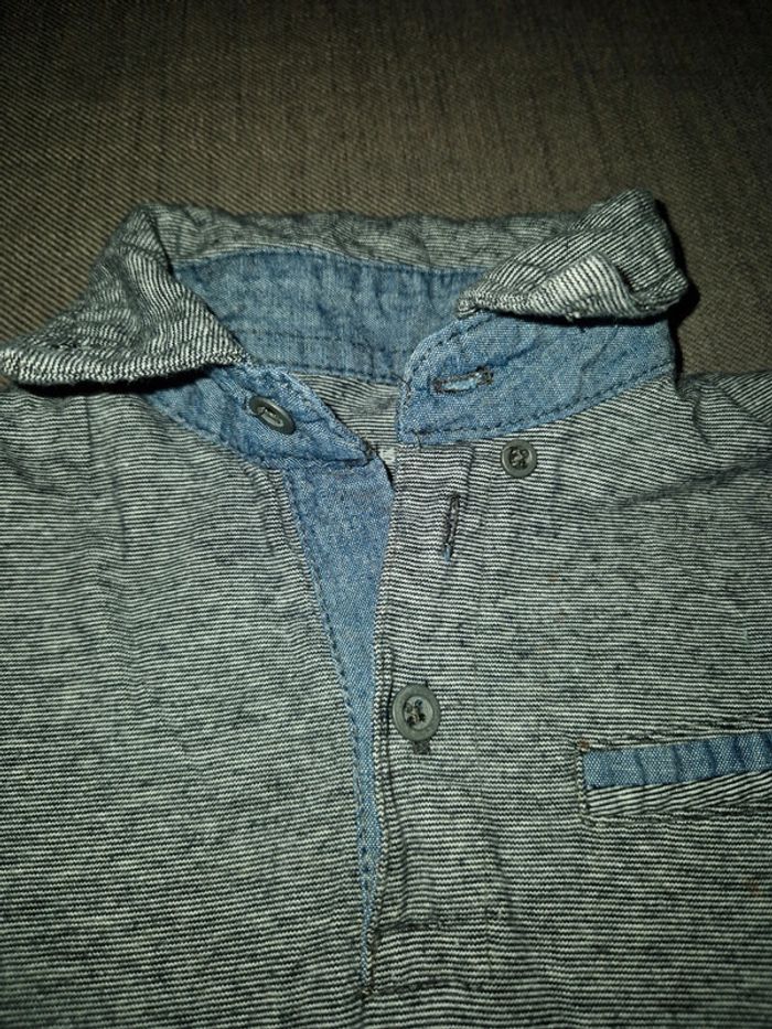 Lot tee-shirt polo gris et à rayures - photo numéro 5