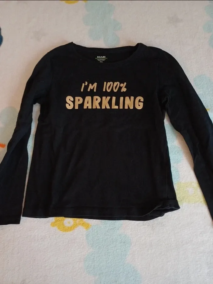 T-shirt noir 8 ans I'm 100% sparkling