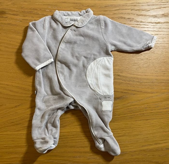 Obaïbi Pyjama Grenouillère mixte gris Taille Naissance - photo numéro 3