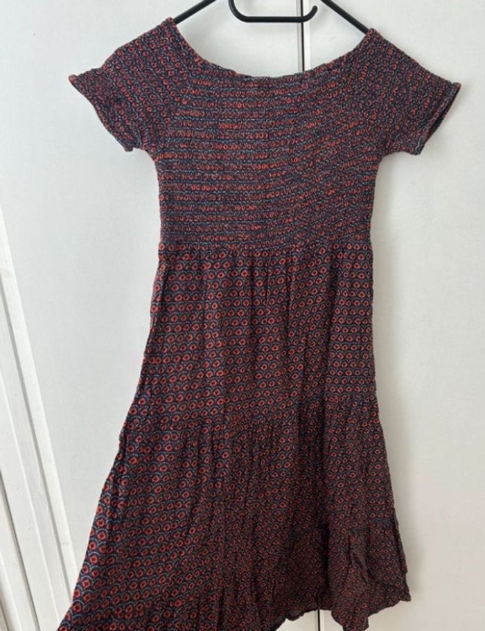 Robe d’été en coton 10 ans - bordeaux style bohème