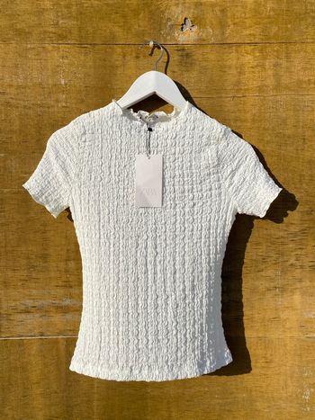 T-shirt smocké blanc Zara