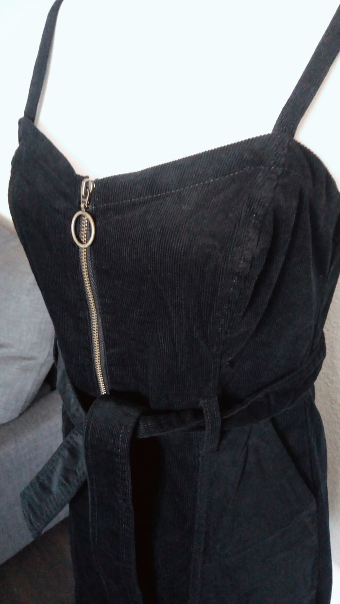 Robe coton noire côtelé - photo numéro 2