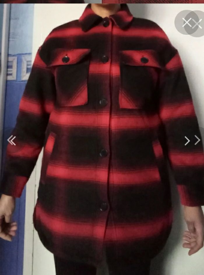 Veste chemise rouge/noire h&m