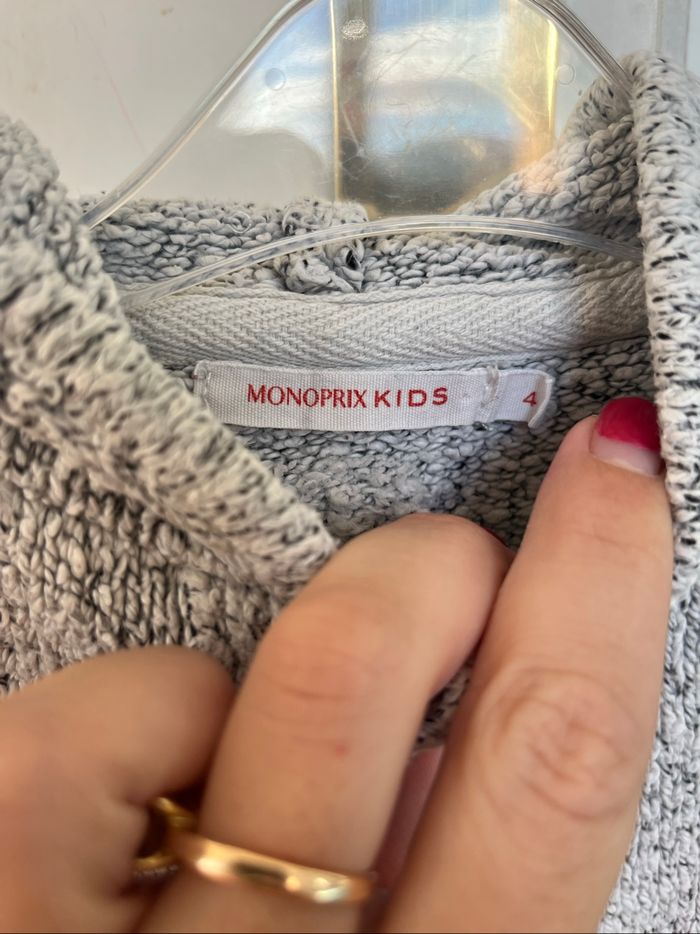 Gilet Monoprix blanc gris chiné - photo numéro 4