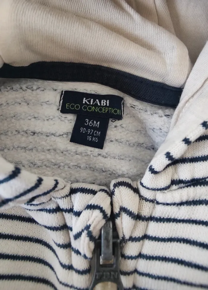 Gilet zippé à capuche manches longues garçon 3 ans - photo numéro 3