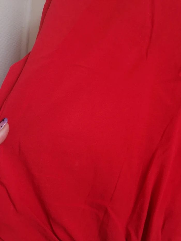 Blouse légère rouge devant noué - photo numéro 5