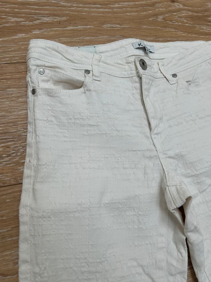 Jeans blanc kookai slim piquée fermetures chevilles - photo numéro 2