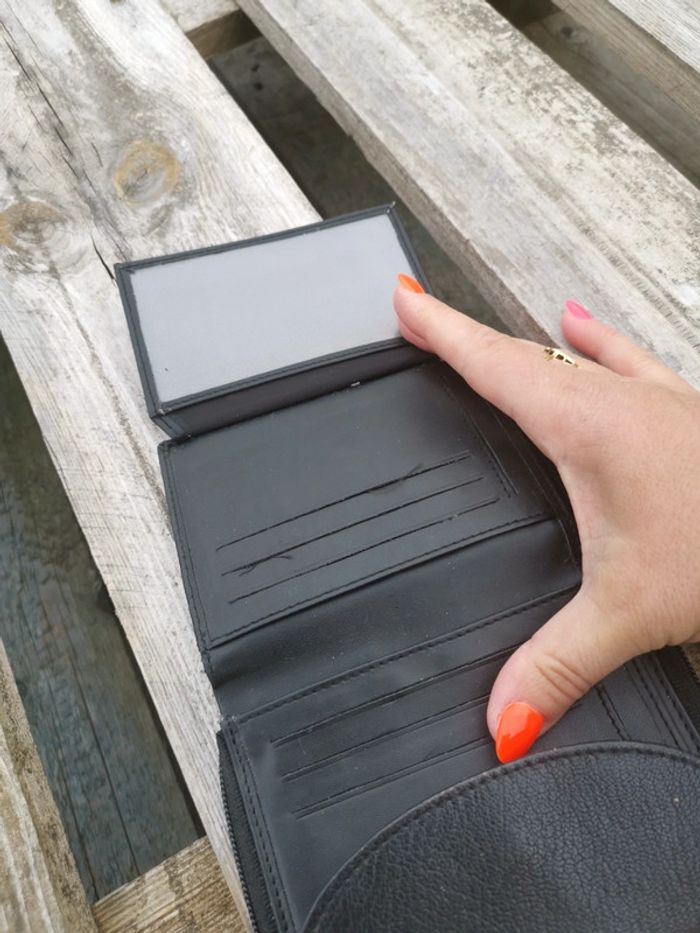 Porté monnaie simili cuir noir - photo numéro 6