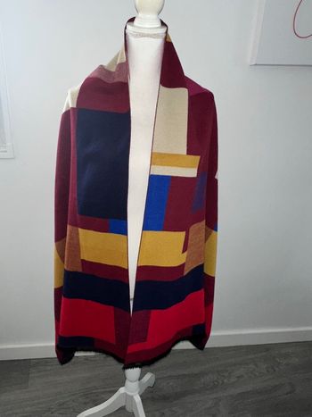 Écharpe châle pashmina multicolore 100% cachemire Vintage 60x190cm