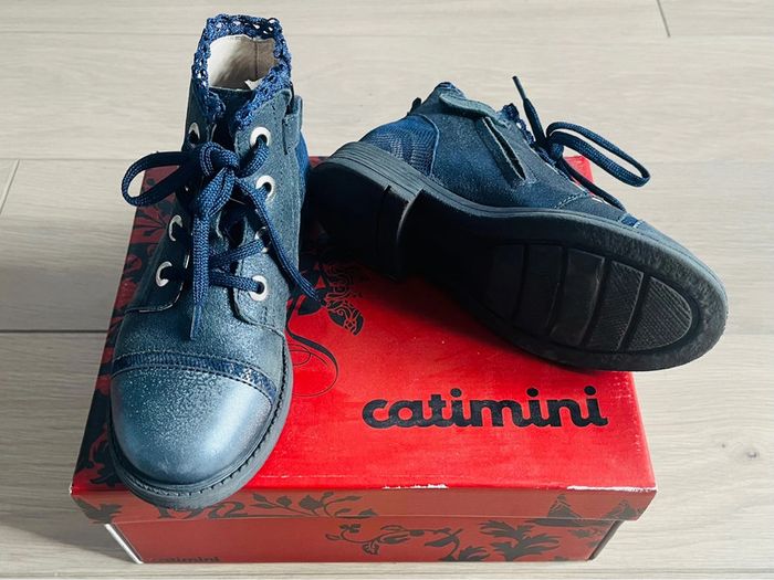 Bottines en cuir à lacets et scratch avec fermeture Catimini P-29 - photo numéro 2